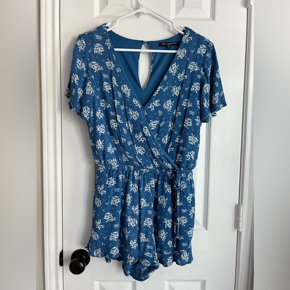 Blue Flower Summer Romper